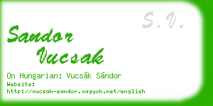 sandor vucsak business card